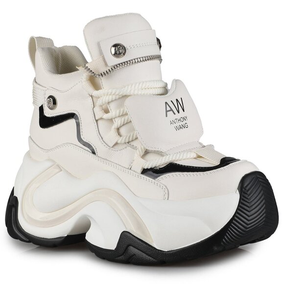 Anthony Wang Shoes - NEW ANTHONY WANG - JUPITER 04 Plasma White Platform Sneakers